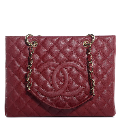 Chanel Caviar Grand Shopping Tote GST Dark Red 1 of 7