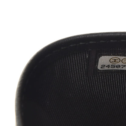 Chanel Letter Calfskin Embossed Quilted CC Card Holder Wallet Black 6 of 8