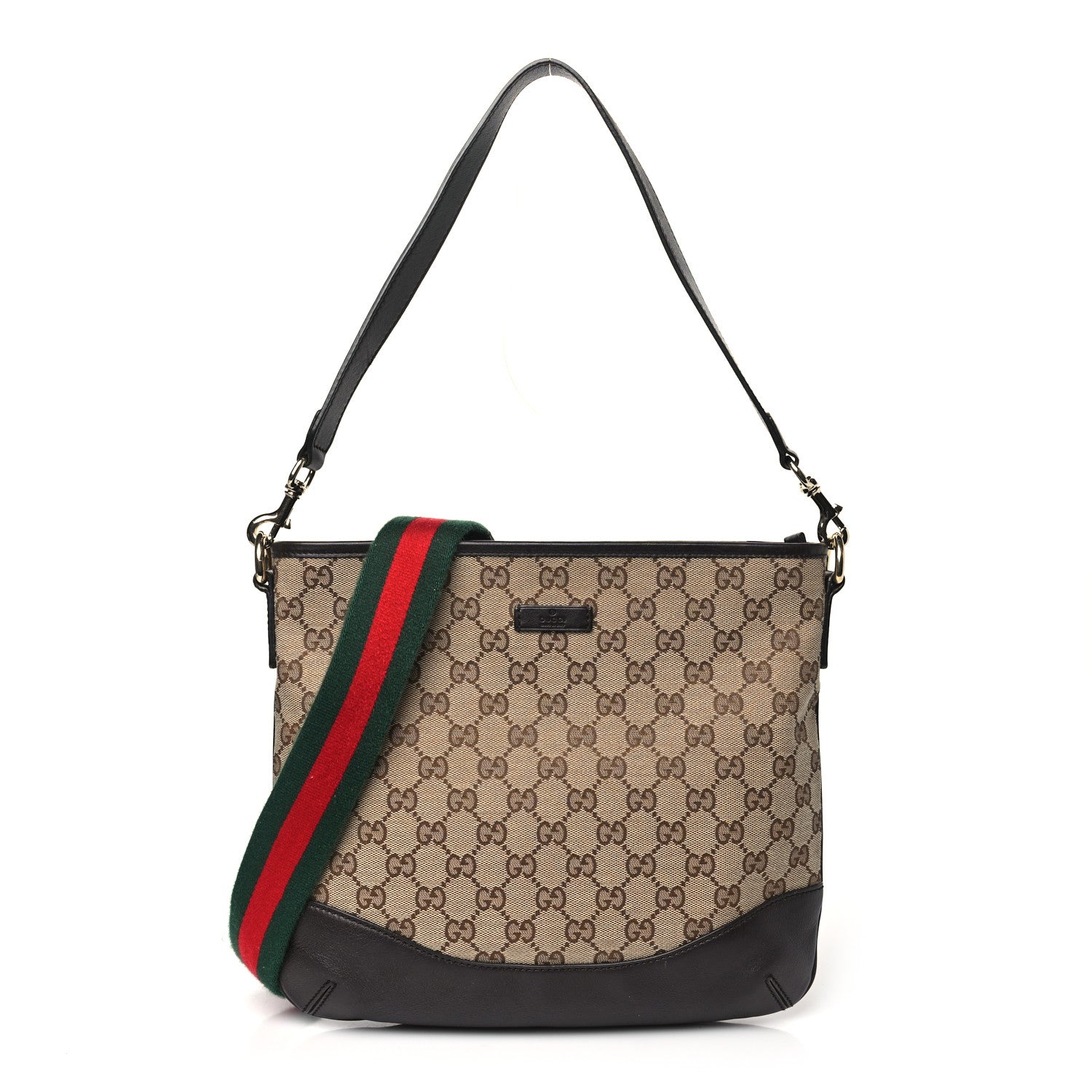 Gucci GG Monogram Web Messenger Bag Dark Brown 1 of 10