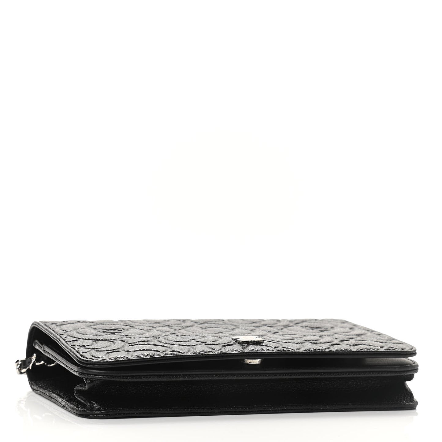 Caviar Camellia Embossed Wallet On Chain WOC Black