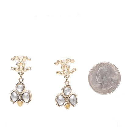 Chanel Resin CC Drop Earrings Gold 2 of 5