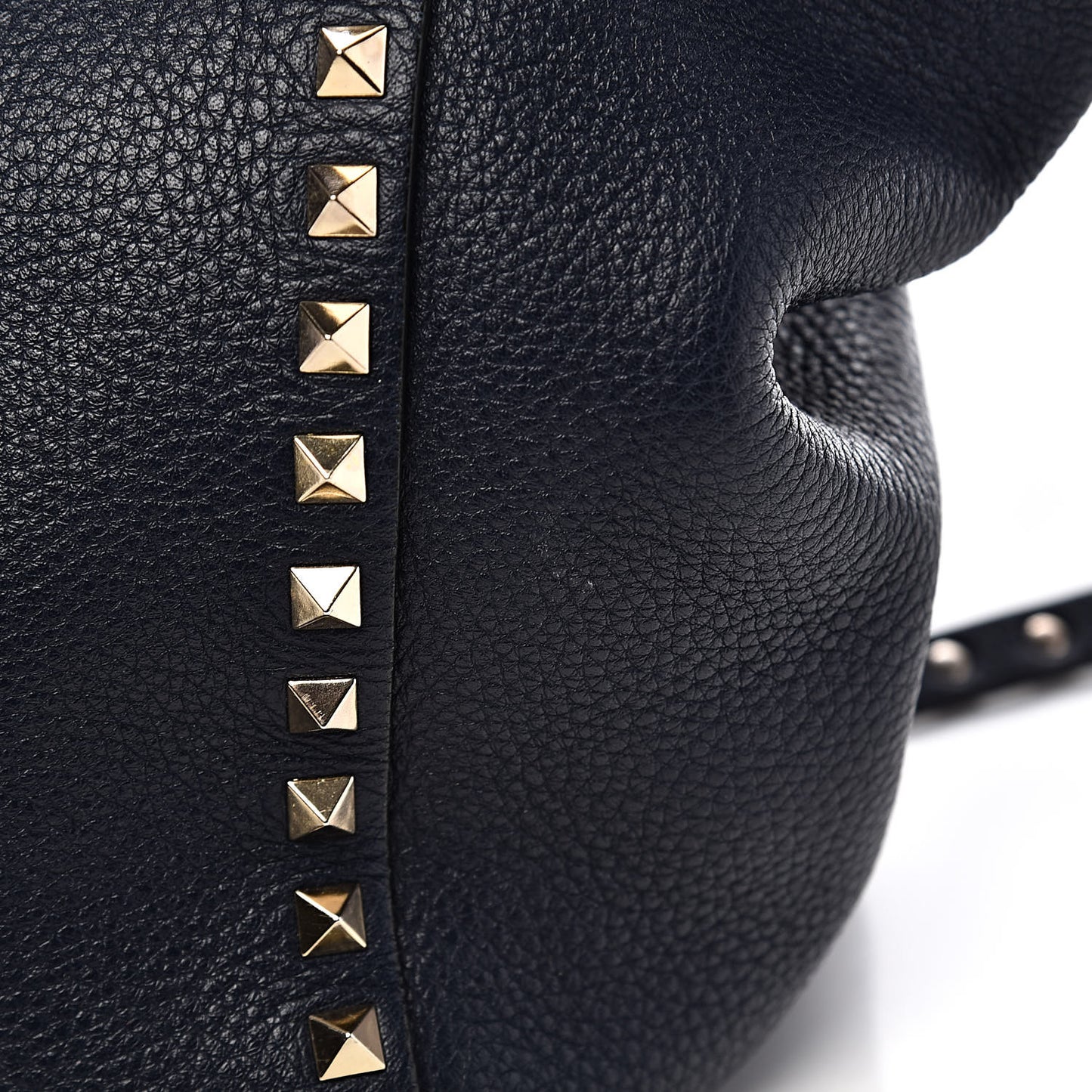 Pebbled Calfskin Medium Rockstud Tote Marine
