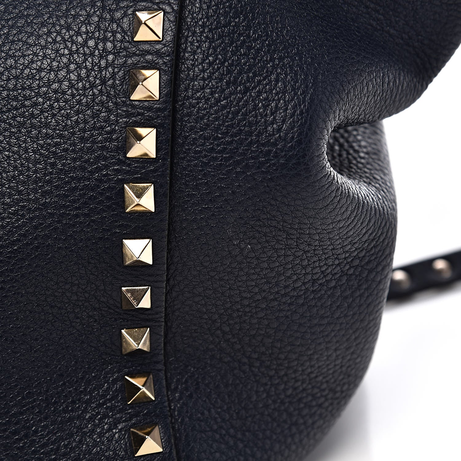 Valentino Garavani Pebbled Calfskin Medium Rockstud Tote Marine 11 of 12