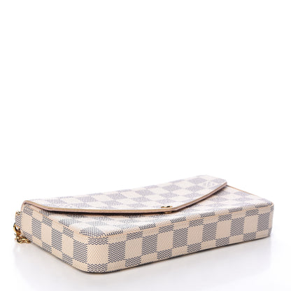 Louis Vuitton Damier Azur Pochette Felicie Chain Wallet Rose Ballerine 6 of 11