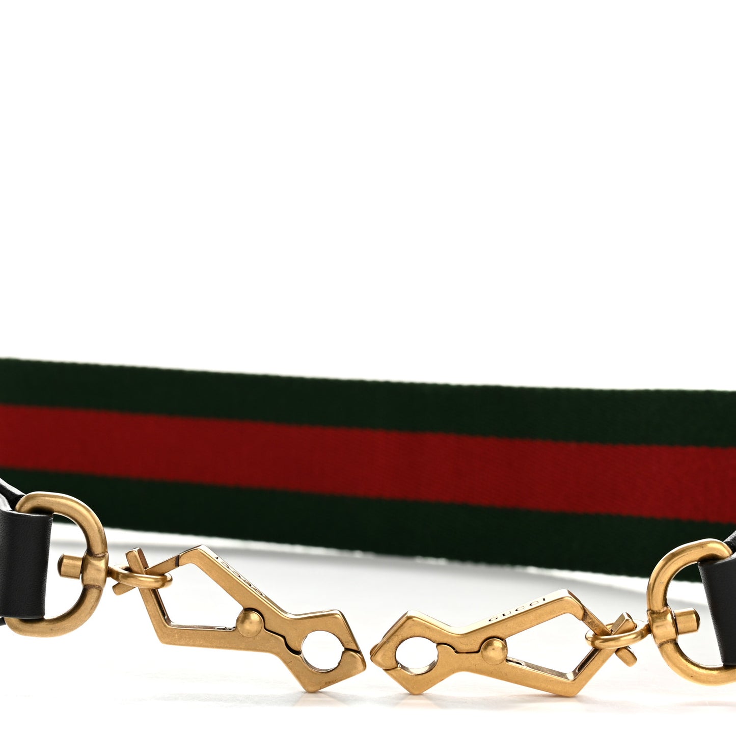 Canvas Web Studded Wide Shoulder Strap Green Red