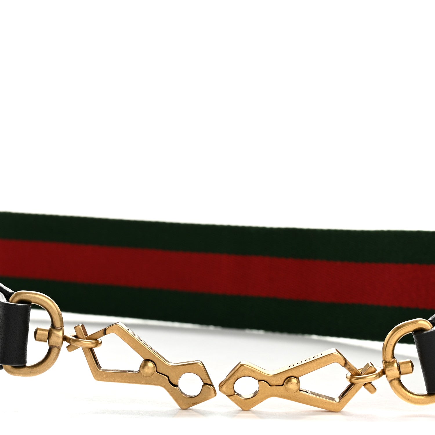 Gucci Canvas Web Studded Wide Shoulder Strap Green Red 3 of 4