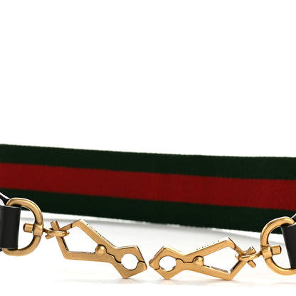 Gucci Canvas Web Studded Wide Shoulder Strap Green Red 3 of 4