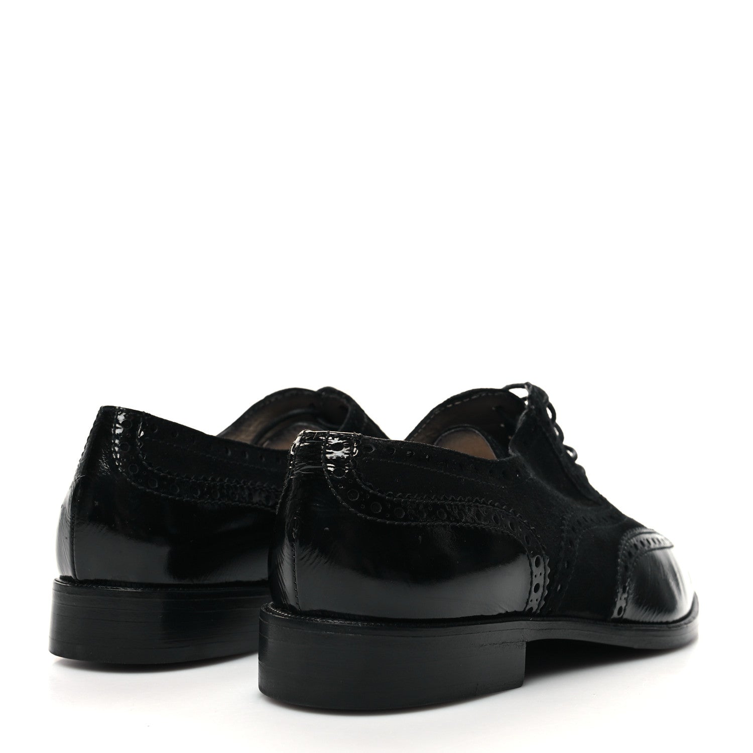 Chanel Patent Calfskin CC Brogue Lace Up Oxfords 38.5 Black 4 of 10