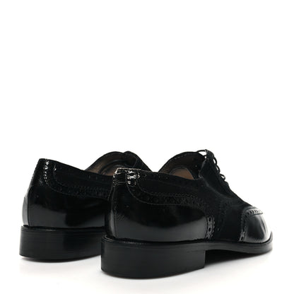 Chanel Patent Calfskin CC Brogue Lace Up Oxfords 38.5 Black 4 of 10