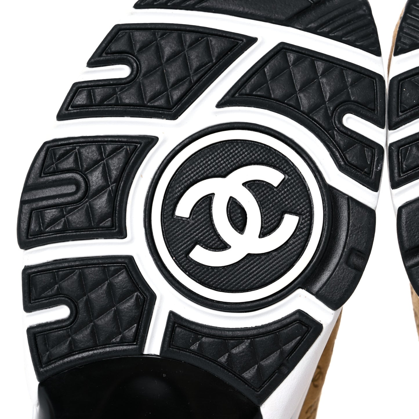Suede Calfskin Printed CC Sneakers 39 Beige
