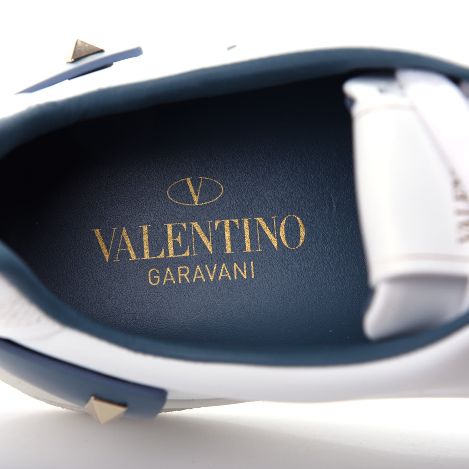 Valentino Garavani Calfskin Womens Backnet Sneakers 38 White Blue 8 of 11