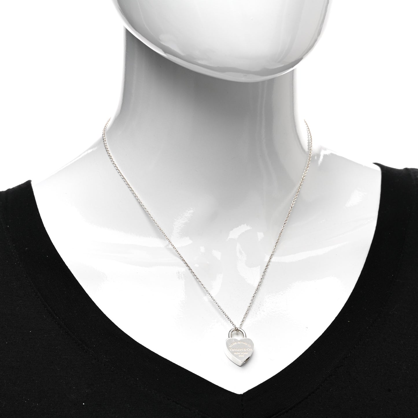 Sterling Silver Return to Tiffany Heart Lock Pendant Necklace