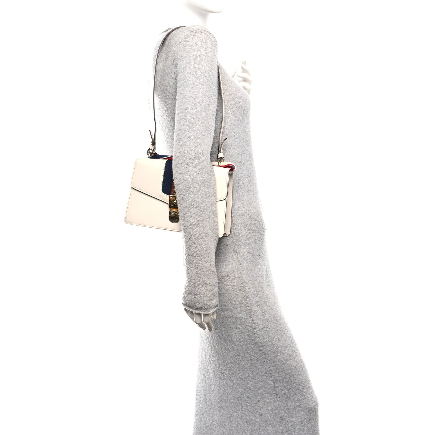 Gucci Calfskin Small Sylvie Shoulder Bag Off White 2 of 10