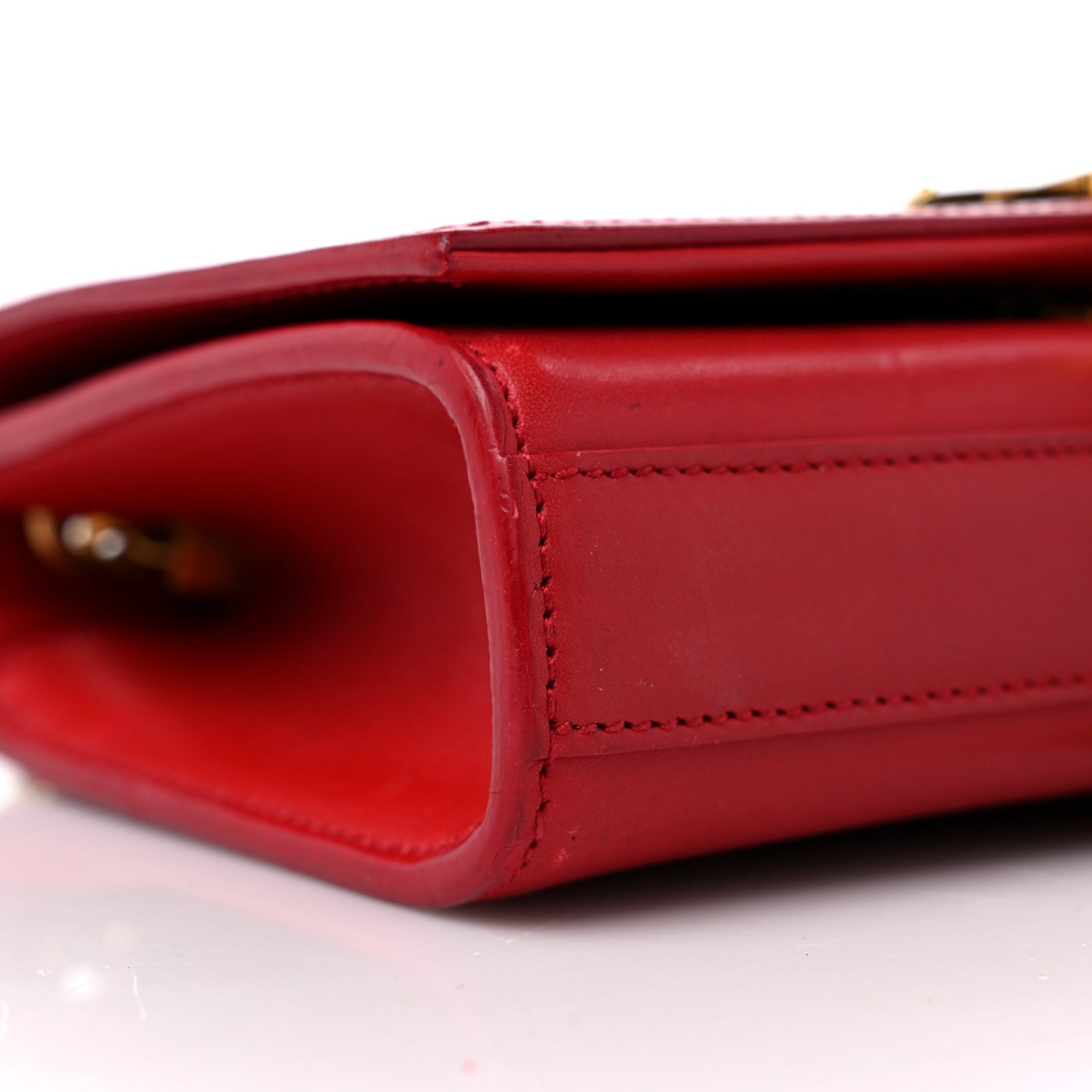 Calfskin Small Classic Monogram Kate Tassel Satchel Red