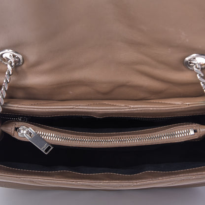 Saint Laurent Calfskin Y Quilted Medium Loulou Monogram Chain Satchel Light Brown 6 of 18