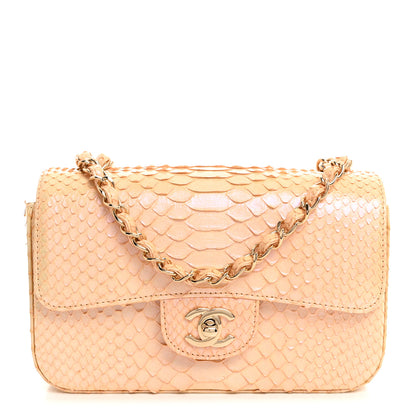 Chanel Iridescent Snakeskin Mini Rectangular Flap Beige 1 of 10