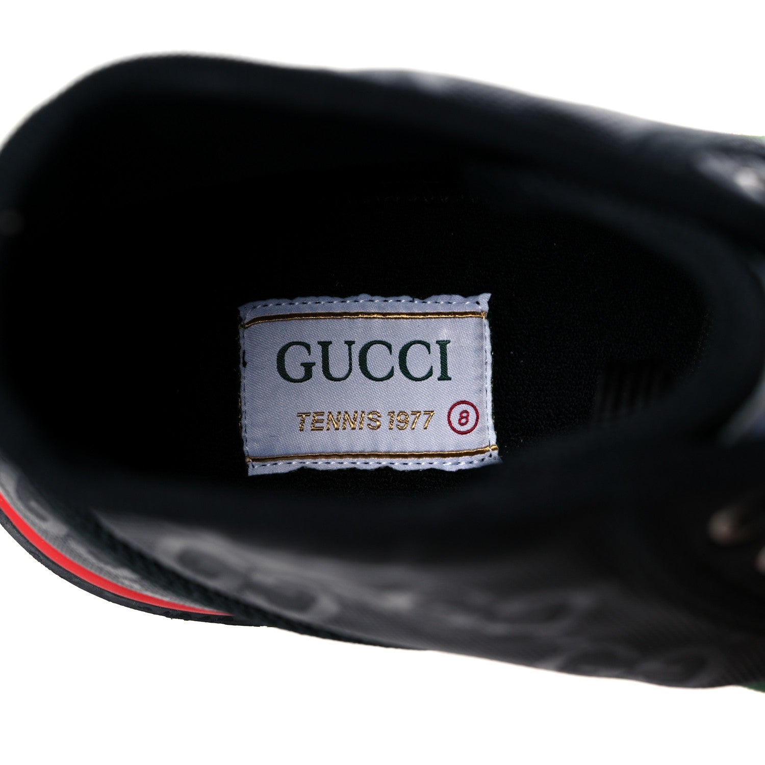 Gucci Econyl Nylon Web Monogram Off The Grid Mens 1977 Tennis High Top Sneakers 8 Black 7 of 8