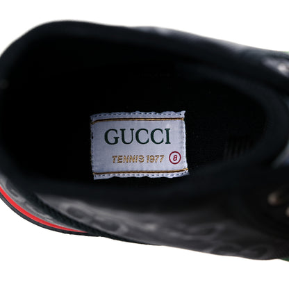 Gucci Econyl Nylon Web Monogram Off The Grid Mens 1977 Tennis High Top Sneakers 8 Black 7 of 8