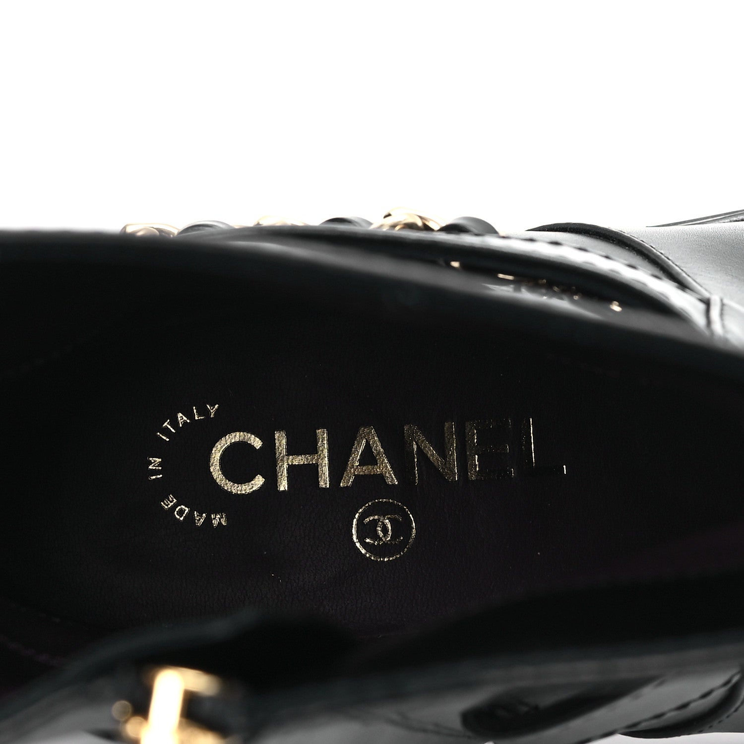 Chanel Calfskin Chain Short Boots 37 Black 8 of 10