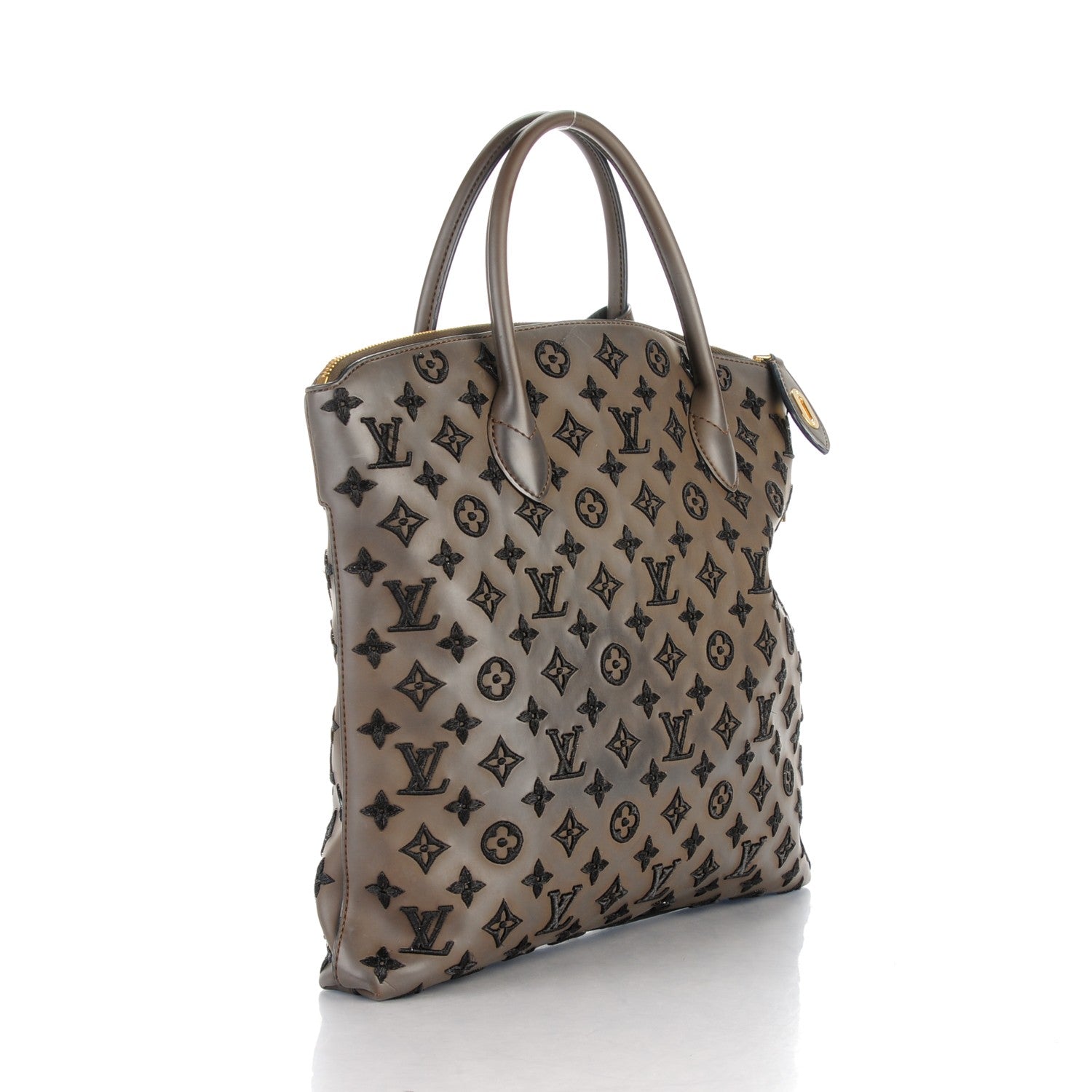 Louis Vuitton Monogram Addiction Vertical Lockit MM Brown 3 of 8