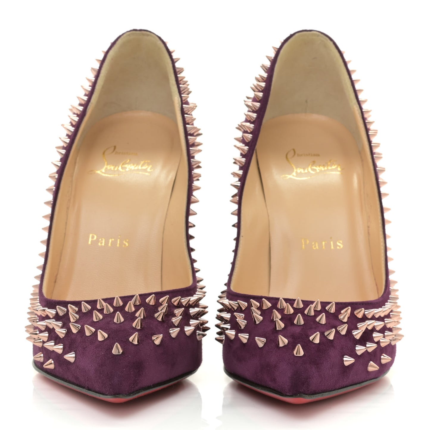 Veau Velours Studded Escarpic 100 Pumps 36 Purple