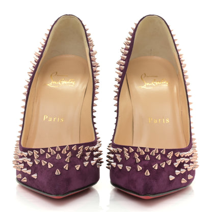 Christian Louboutin Veau Velours Studded Escarpic 100 Pumps 36 Purple 2 of 8