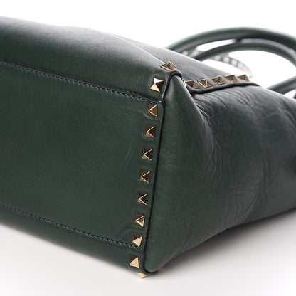 Valentino Garavani Vitello Rockstud Double Handle Tote Green 13 of 15