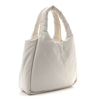 Prada Nappa Soft Padded Medium Double Handled Shoulder Bag White 3 of 9