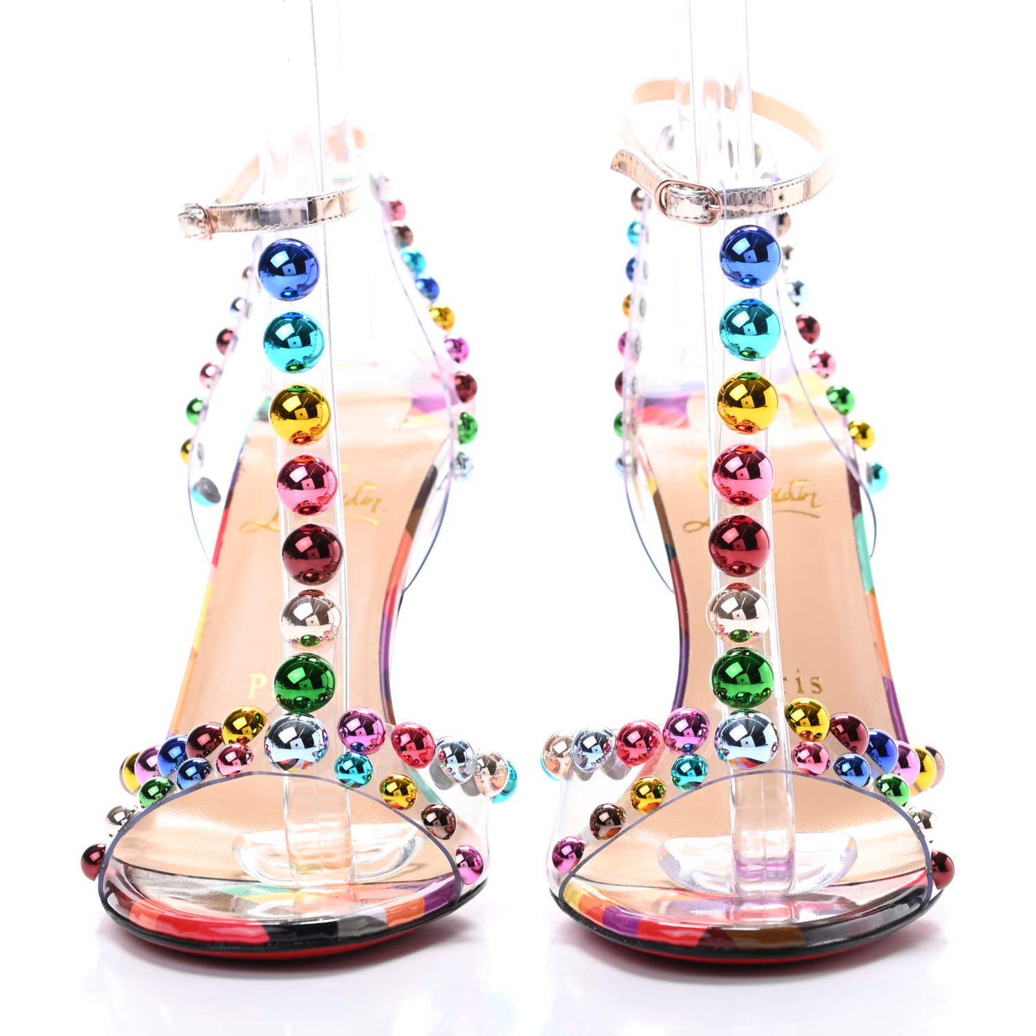 Christian Louboutin Patent PVC Faridaravie 100 Sandals 37 Multicolor 2 of 7