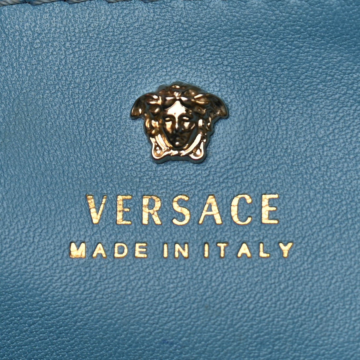 Versace Calfskin Large Palazzo Empire Bag Blue 13 of 14