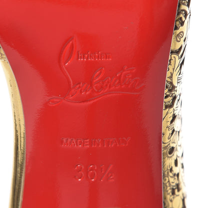Christian Louboutin Patent Laser Cut Iriza 100 Pumps 36.5 Gold 10 of 10