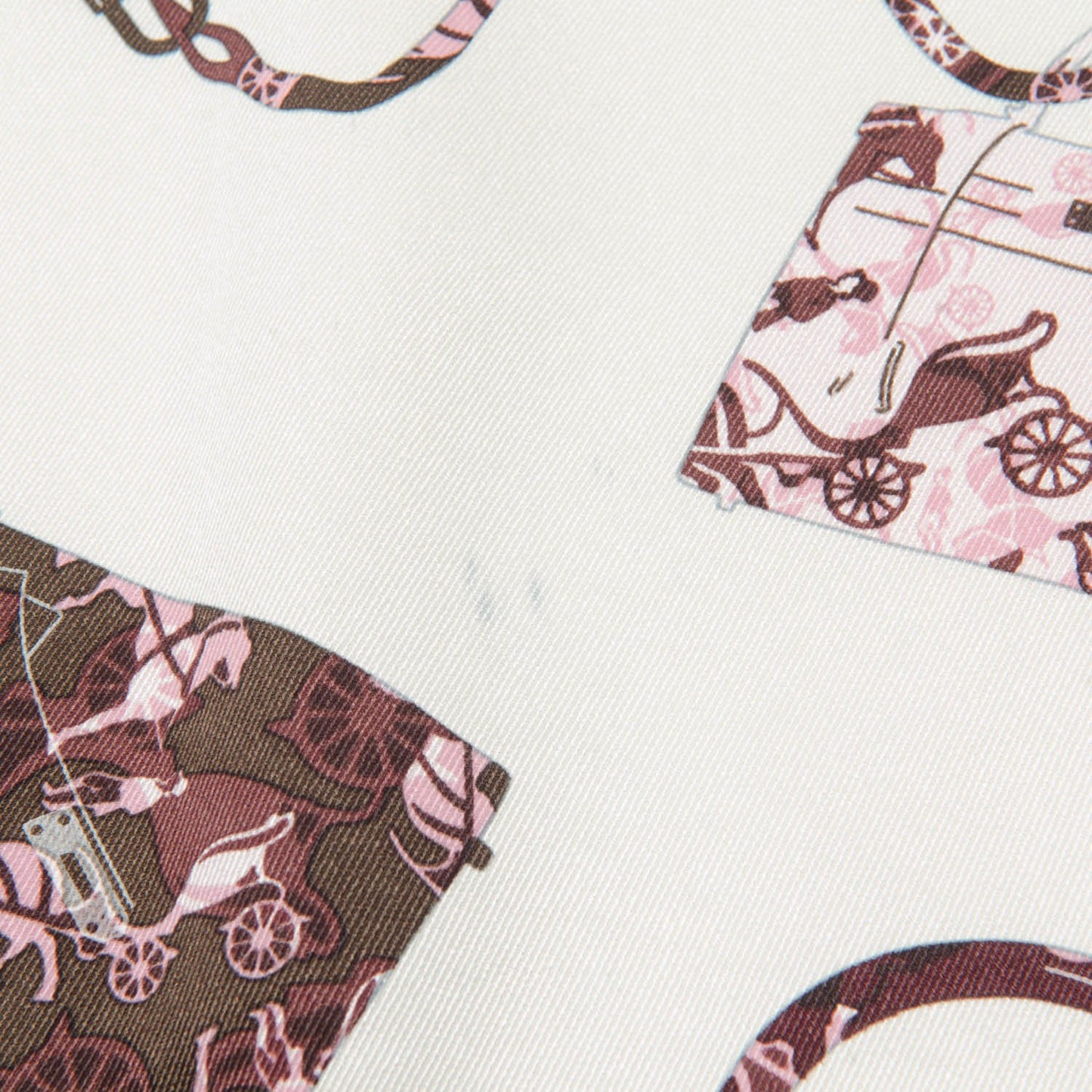 Silk Kelly en Caleche Scarf 70 Nacre Rose Rose Prune
