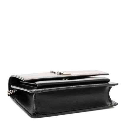 Saint Laurent Calfskin Monogram Sunset Chain Wallet Black 4 of 10