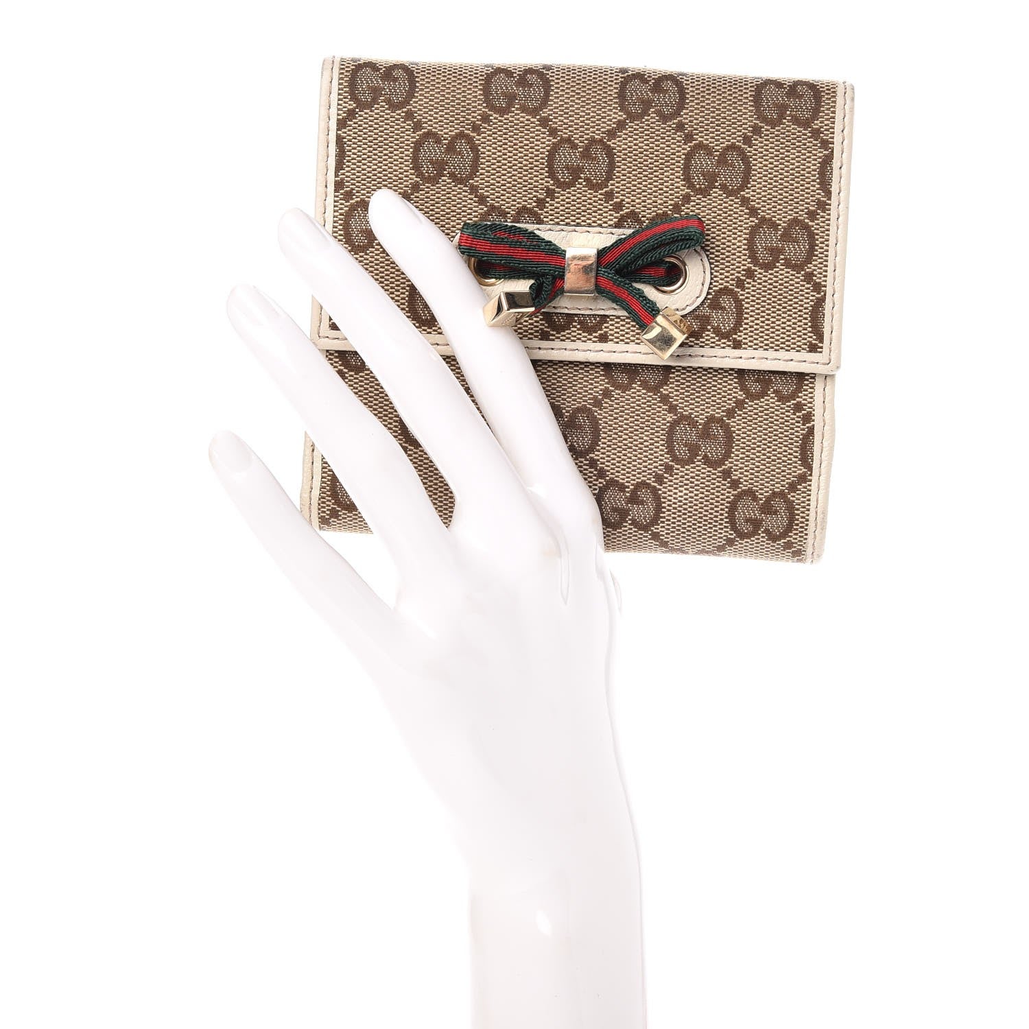 Gucci Monogram Princy Compact French Flap Wallet Off White 2 of 9