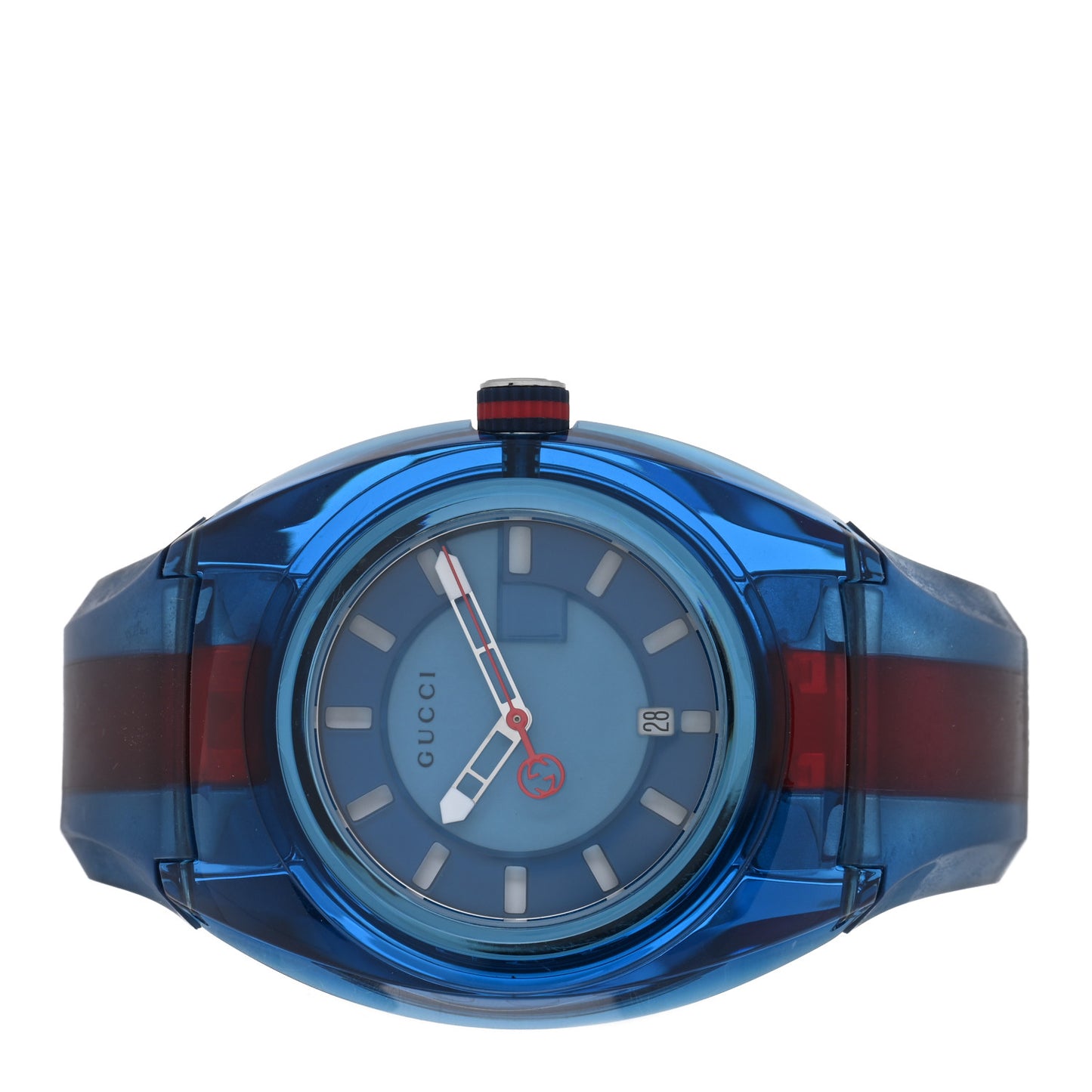 Stainless Steel Rubber 46mm Sync Web Quartz Watch Blue