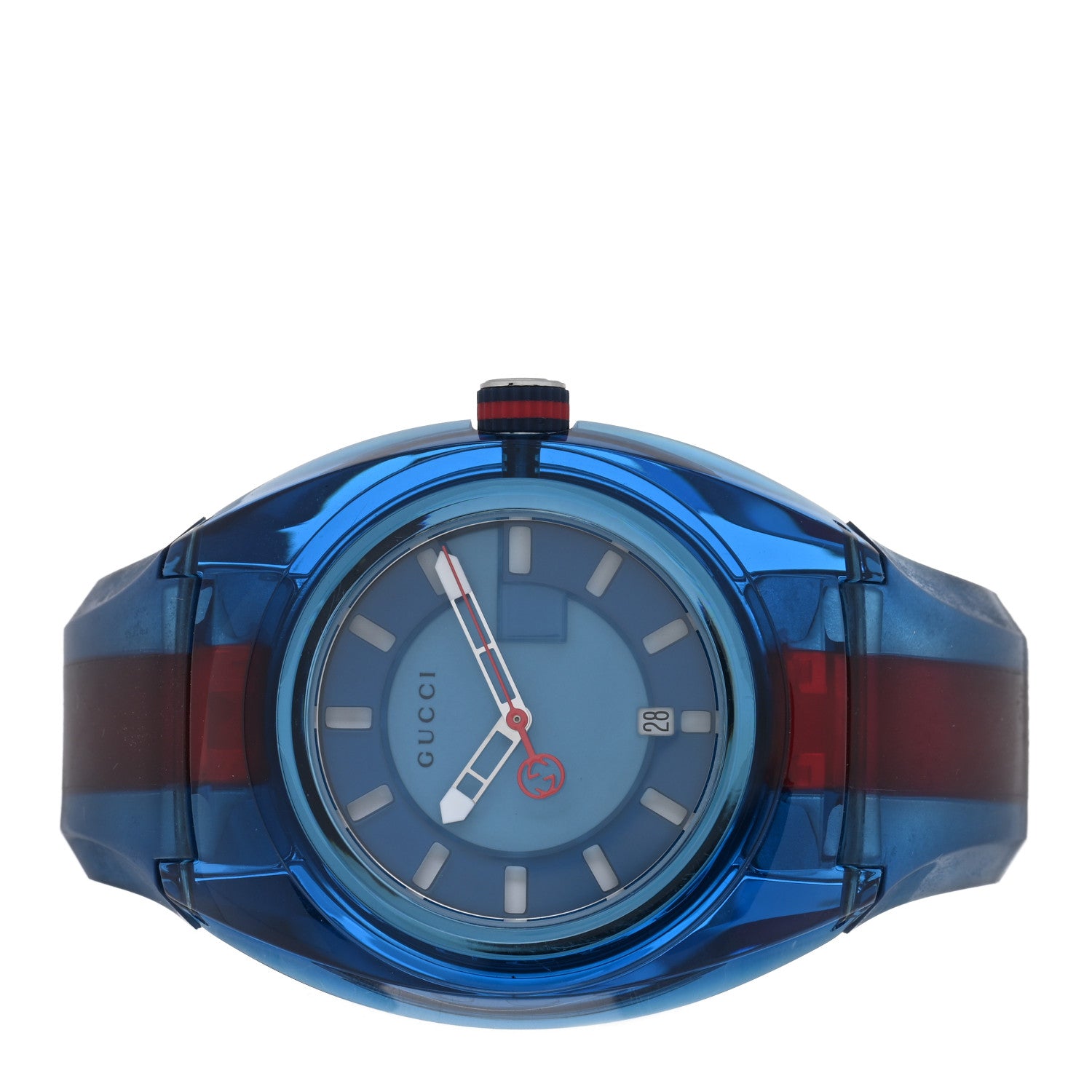 Gucci Stainless Steel Rubber 46mm Sync Web Quartz Watch Blue 2 of 5