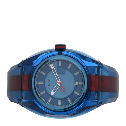 Gucci Stainless Steel Rubber 46mm Sync Web Quartz Watch Blue 2 of 5