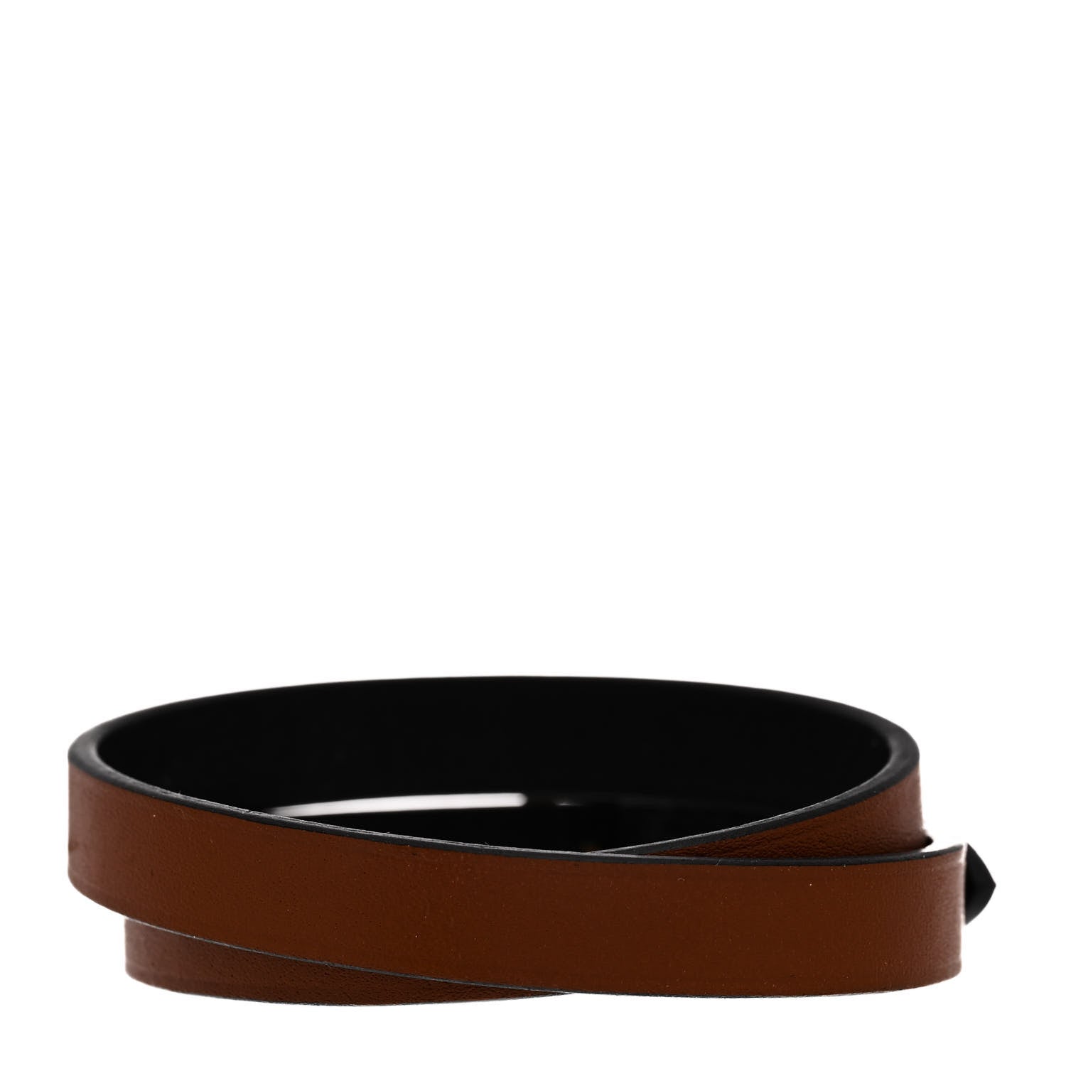 Hermes Chamonix Behapi Double Tour Bracelet T2 Black Fauve 3 of 5