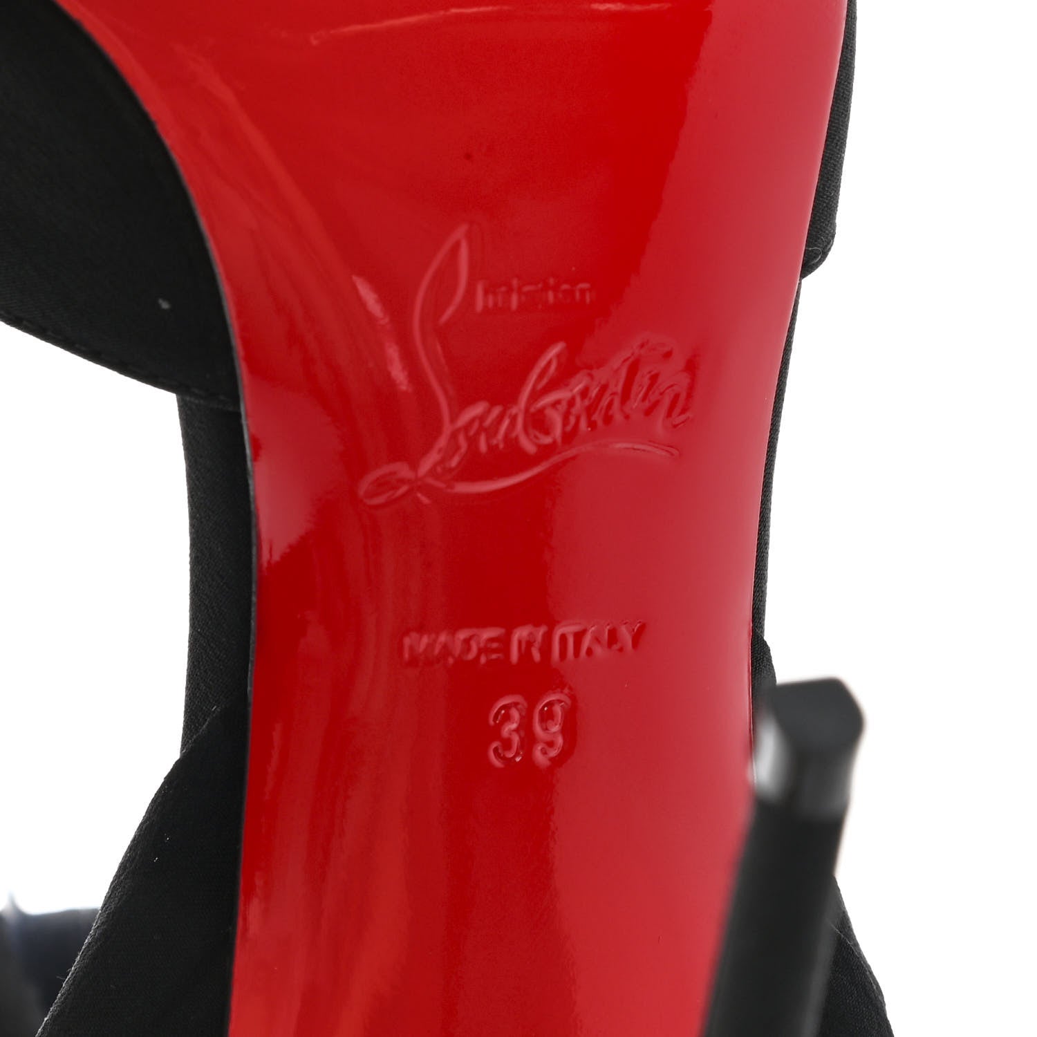Christian Louboutin Satin Douce Du Desert 100 Heels 39 Black 6 of 7