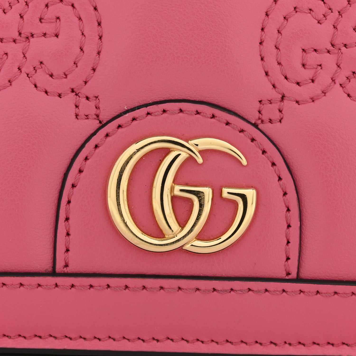 Gucci Calfskin GG Matelasse Chain Wallet Rhodamine Pink 11 of 12