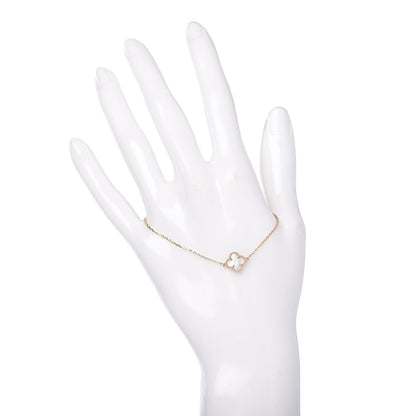 Van Cleef & Arpels 18K Yellow Gold Mother of Pearl Sweet Alhambra Bracelet 2 of 7