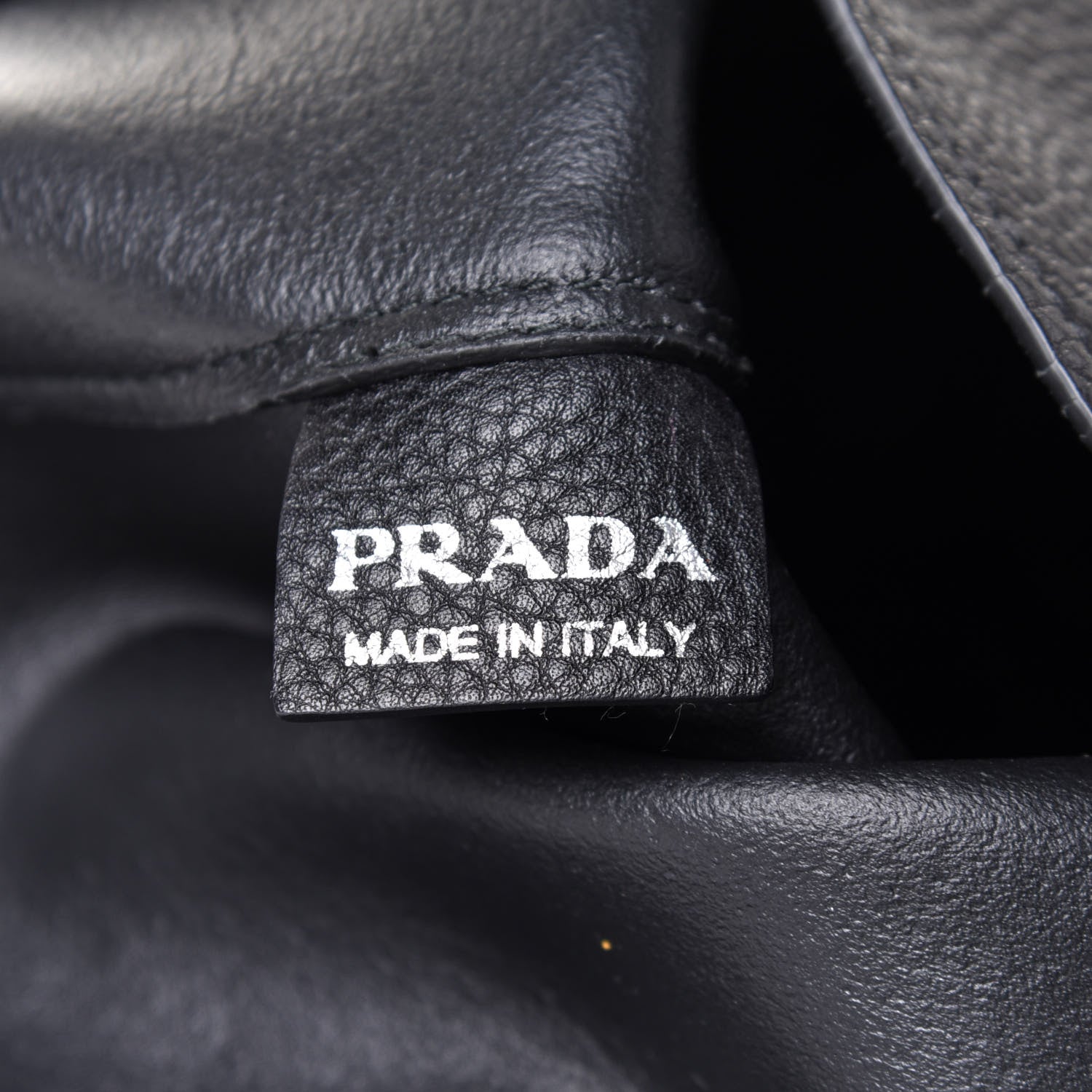 Prada Vitello Daino Etiquette Shopping Bag Black 6 of 12