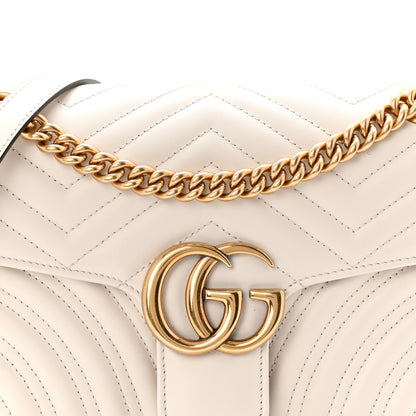 Gucci Calfskin Matelasse Small GG Marmont Shoulder Bag White 8 of 10