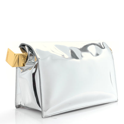 Jacquemus Metallic Patent Calfskin La Pochette Rond Carre Silver 3 of 9