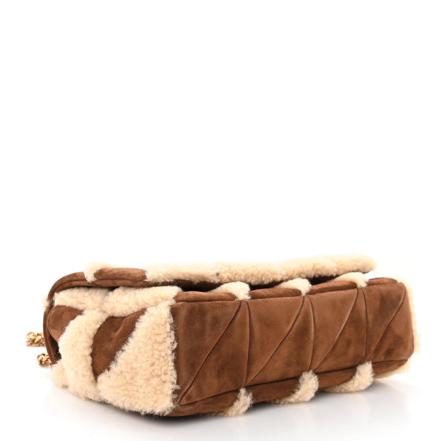 Suede Shearling Patchwork Monogram Medium Jamie Brown Beige