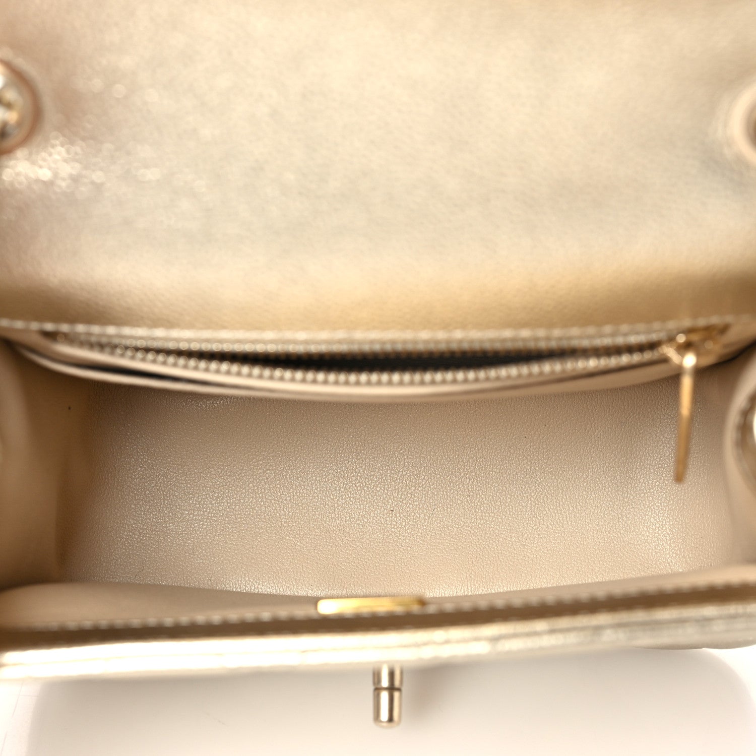 Chanel Metallic Caviar Quilted Mini Square CC Slide Flap Gold 5 of 11