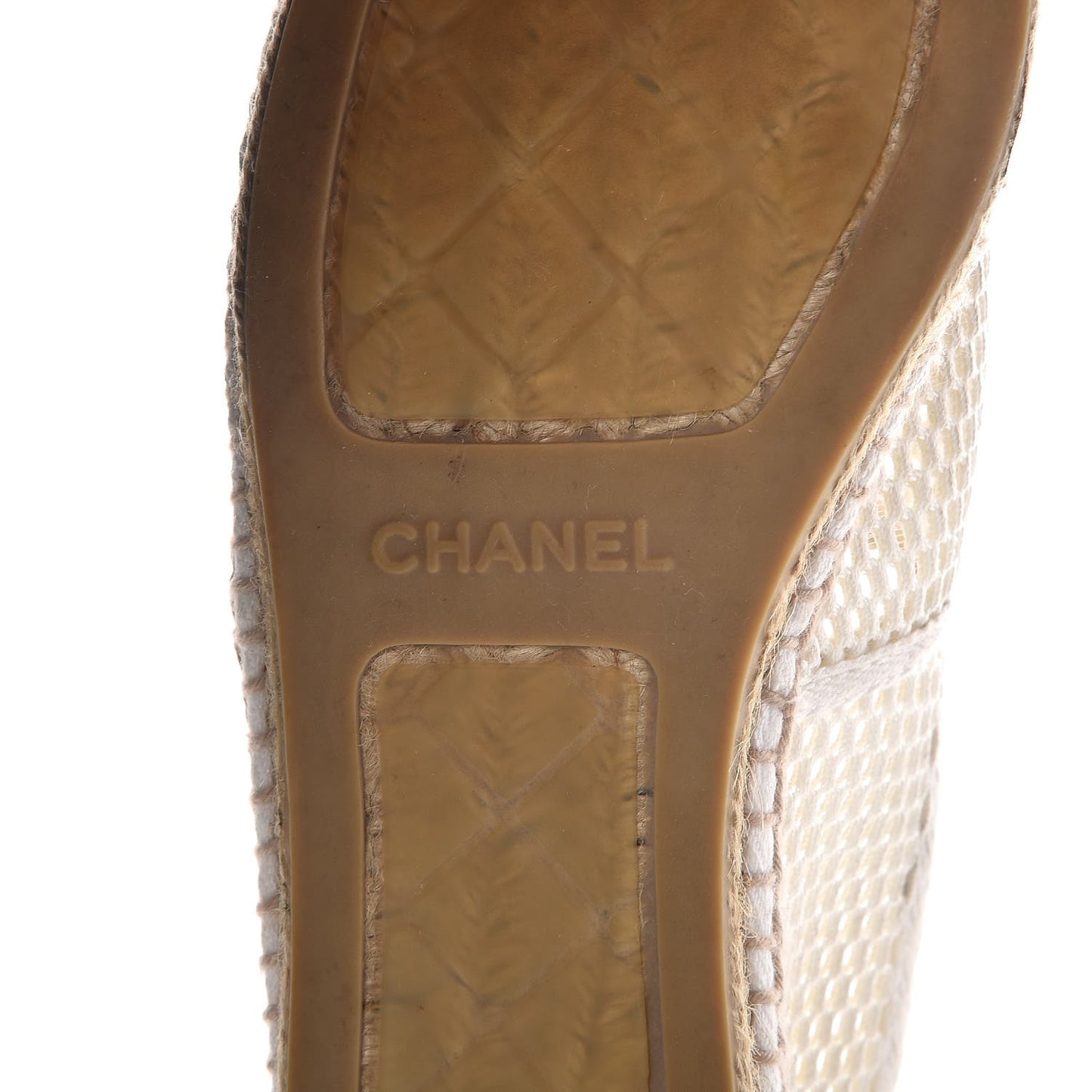 Mesh Lambskin Espadrilles 42 White Black