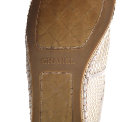Chanel Mesh Lambskin Espadrilles 42 White Black 9 of 13