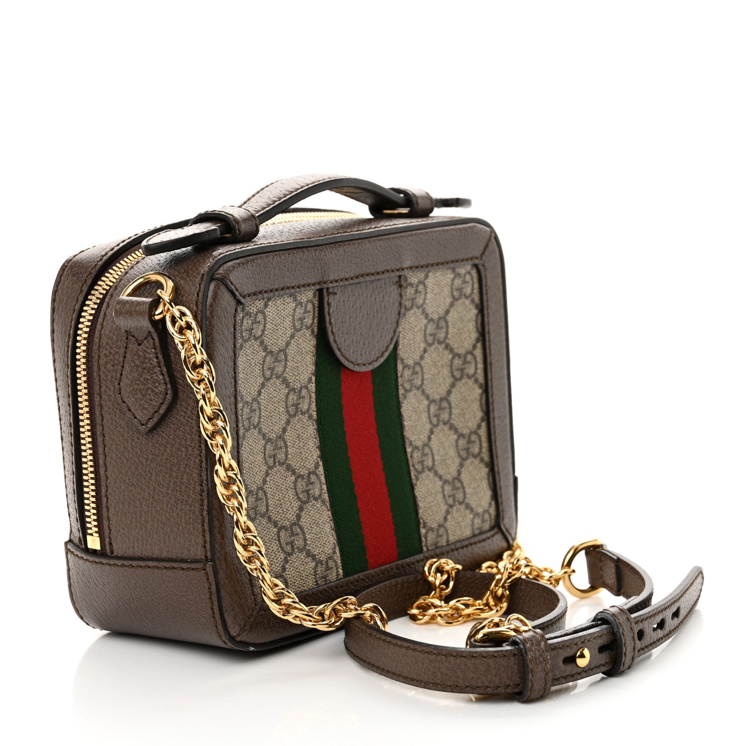 Gucci GG Supreme Monogram Mini Ophidia Top Handle Shoulder Bag Brown 3 of 13