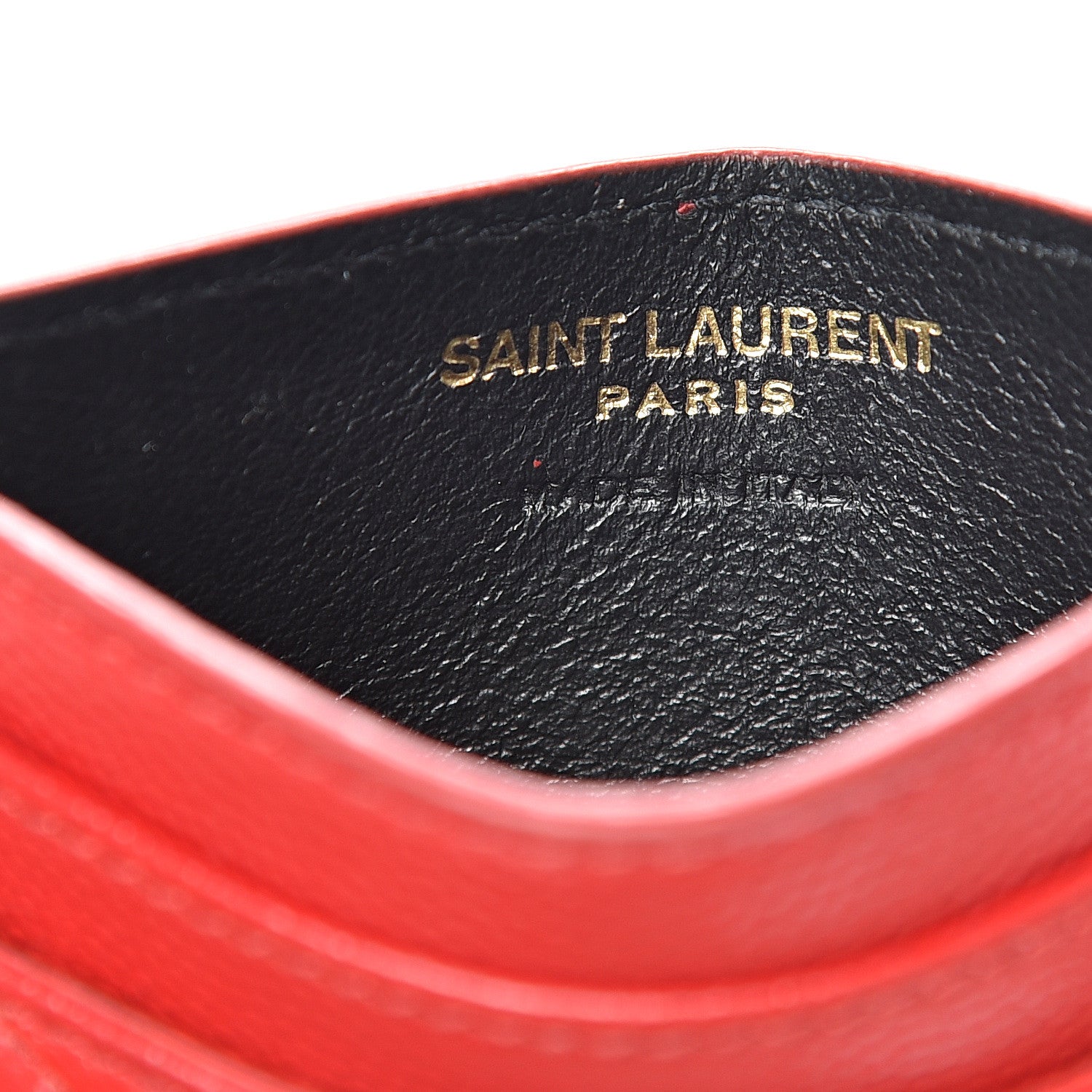Saint Laurent Grain De Poudre Matelasse Chevron Monogram Credit Card Case Bandana Red 5 of 11